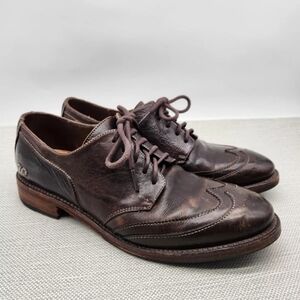 Bed Stu Cobbler Series Men Sz 8 Oxford Wingtip Brown Leather Vegetable Tanned